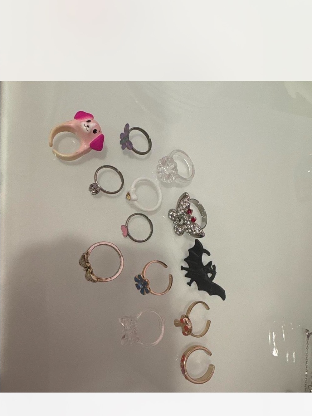 Kids Pink and Purple Assorted Fashion Rings Set